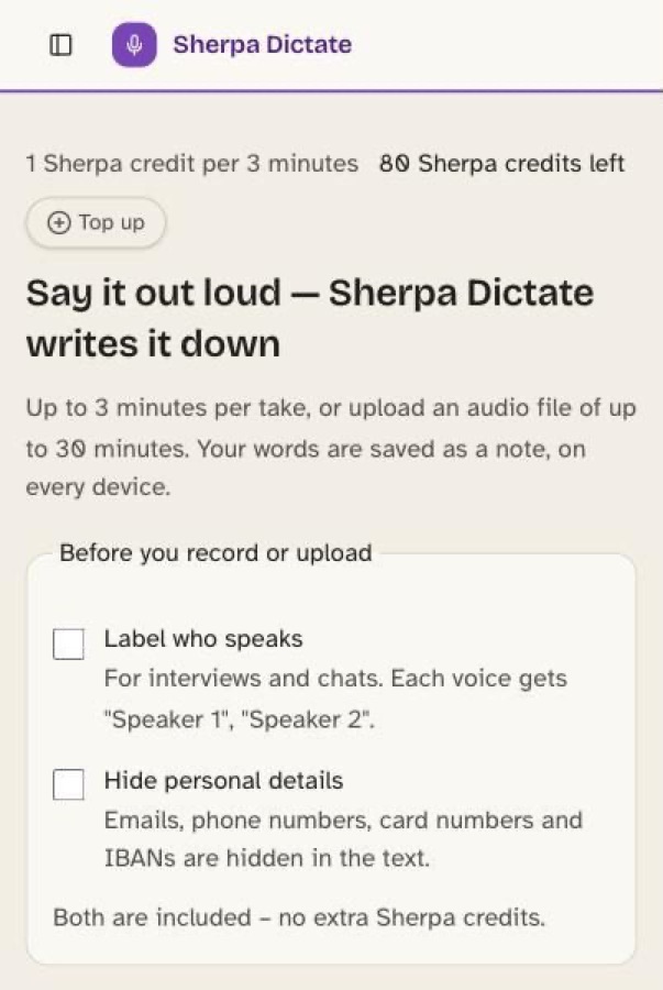 Sherpa Dictate