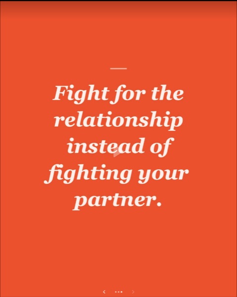 Catherine's quote card: Fight for the relationship instead of fighting your partner